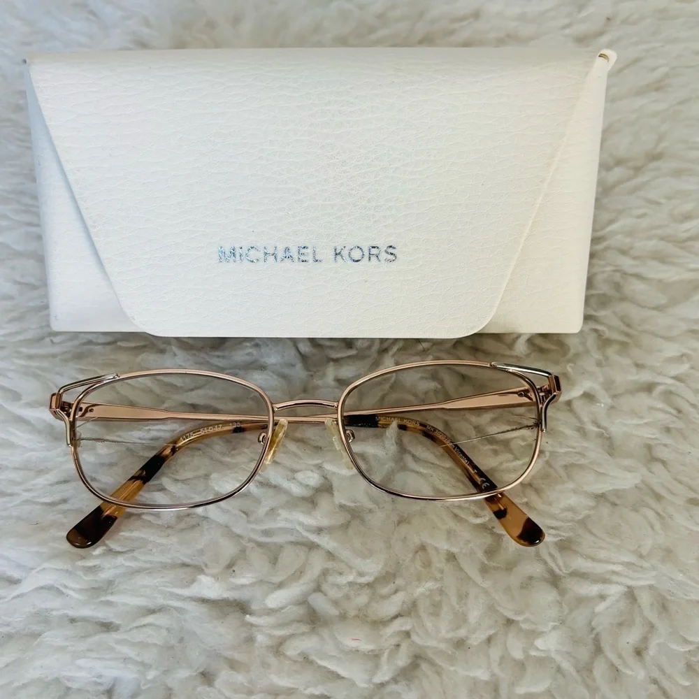 Michael Kors Gold Metal Eyeglasses Prescription Frame with Case
